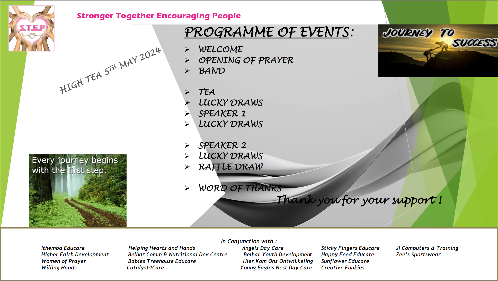 Programme of Events High Tea 5 May 2024 Programme of Events High Tea 5 May 2024